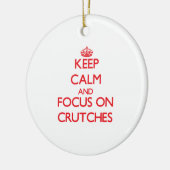 松葉ずえの平静そして焦点を保って下さい セラミックオーナメント (左)