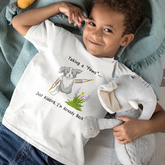 松葉杖で"足"のコリーを取る Tシャツ