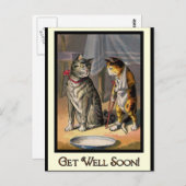 松葉杖のネコ ポストカード (正面/裏面)