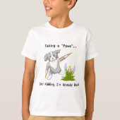 松葉杖をついた"ポーズ"コリー Tシャツ (正面)