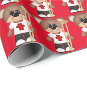 松葉杖ラッピング付きEMTベア紙 ラッピングペーパー (ロールコーナー)