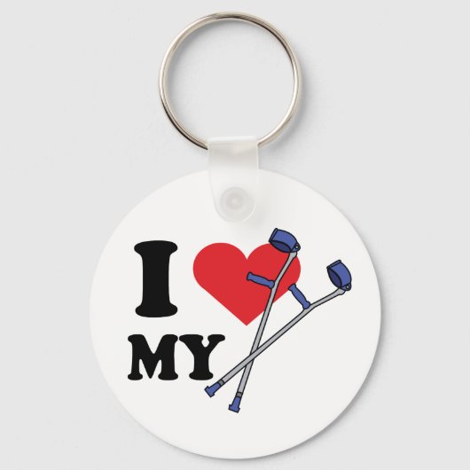 松葉杖ラブキーホルダー キーホルダー (正面)