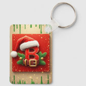 松飾りのサンタさんBのクリスマス文字 🎅 キーホルダー (裏面)