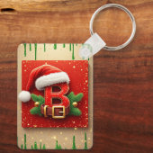 松飾りのサンタさんBのクリスマス文字 🎅 キーホルダー (裏面)
