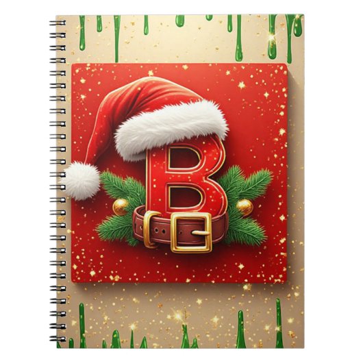 松飾りのサンタさんB 初期のクリスマスデザイン🎅 ノートブック (正面)