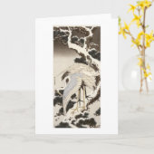 松鶴の北斎1832年 カード (黄色い花)