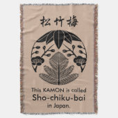 松，竹葉，梅 スローブランケット (正面縦)
