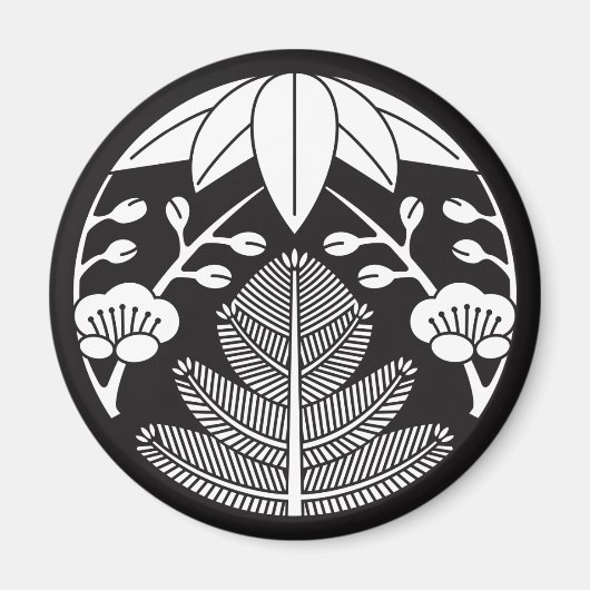 松，竹葉，梅 マグネット (正面)