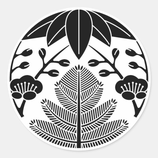 松，竹葉，梅 ラウンドシール (正面)