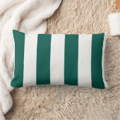 松（緑と白）の縦はっきりした方向のストライプ ランバークッション (ブランケット)