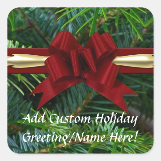 松/金ゴールド/赤弓 スクエアシール (正面)