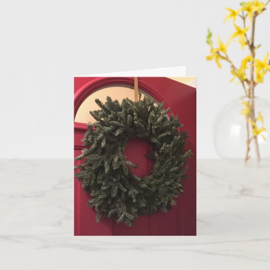 松(Abies)の wreath カード (黄色い花)
