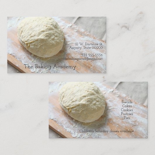 板を切る上のパン生地 名刺 (正面/裏面)
