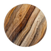 板ガラス丸板の木板効果丸板 カッティングボード (正面)