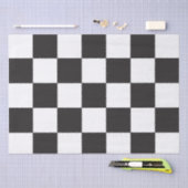 板市松模様に模様白黒クラシック板 薄葉紙 (クラフト)