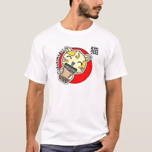 板滝ます!キュー日本のト猫ボバティー Tシャツ