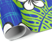 板短い庭-深い青 ラッピングペーパー (ロールコーナー)