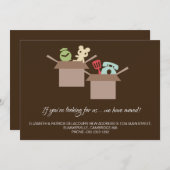 板紙箱のブラウンの移動発表 案内状 (正面/裏面)