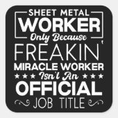 板金工人手利師ユーモアおもしろい引用文 スクエアシール (正面)