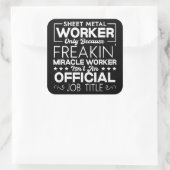 板金工人手利師ユーモアおもしろい引用文 スクエアシール (バッグ)