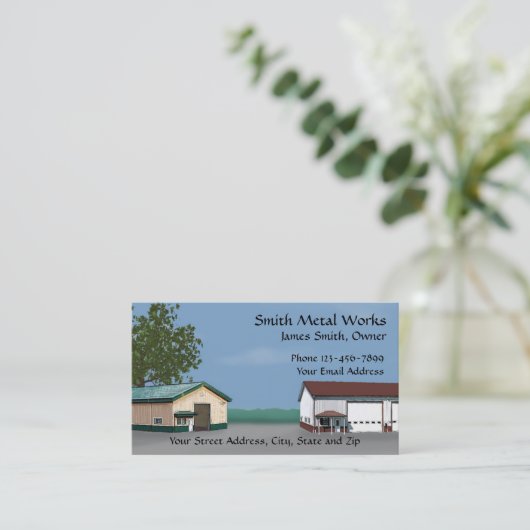 板金建物名刺 名刺 (スタンド正面)