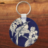 枇杷に鳥、広重鳥とビワ、広重、浮世絵 キーホルダー (正面)