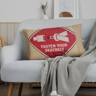 枕おもしろいシートベルトを締めよ アクセントクッション