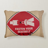 枕おもしろいシートベルトを締めよ アクセントクッション (正面)