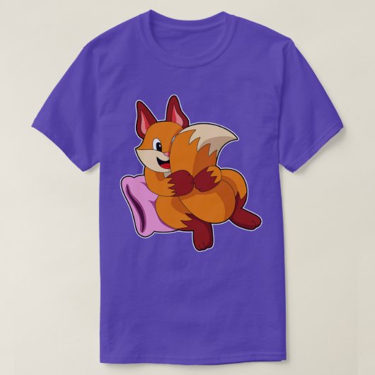 枕で寝るキツネ Tシャツ (デザイン正面)