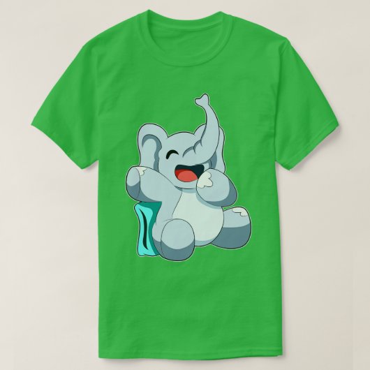 枕で眠っている象 Tシャツ (デザイン正面)