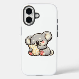 枕で眠るかわいいコアラ iPhone 16ケース