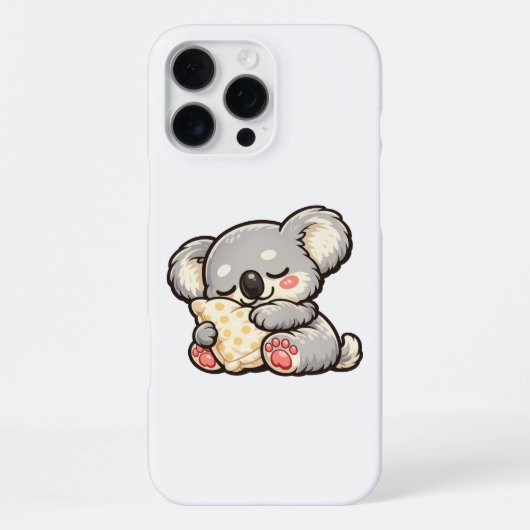 枕で眠るかわいいコアラ iPhoneケース (裏面)