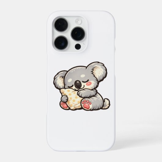 枕で眠るかわいいコアラ iPhoneケース (裏面)
