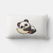 枕で眠るかわいいパンダ ランバークッション (裏面)