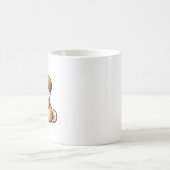 枕で眠るかわいい子犬 コーヒーマグカップ (中央)
