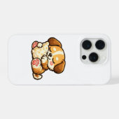 枕で眠るかわいい子犬 iPhoneケース (裏面横)