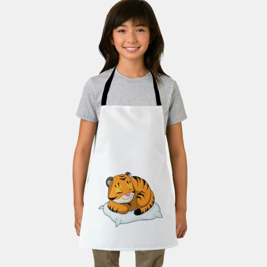 枕で眠る虎 エプロン (インサイチュ)