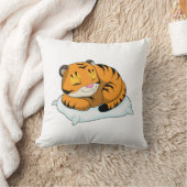 枕で眠る虎 クッション (ブランケット)