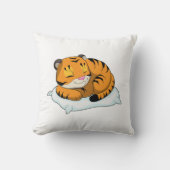 枕で眠る虎 クッション (正面)