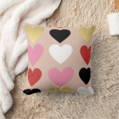 枕とスタイリッシュカラフルハート。 クッション (ブランケット)