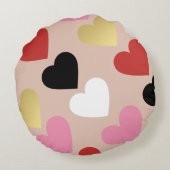枕とスタイリッシュカラフルハート ラウンドクッション (裏面)