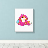 枕と毛布を備えたキツネ キャンバスプリント (インサイチュ (ウッドフロア))