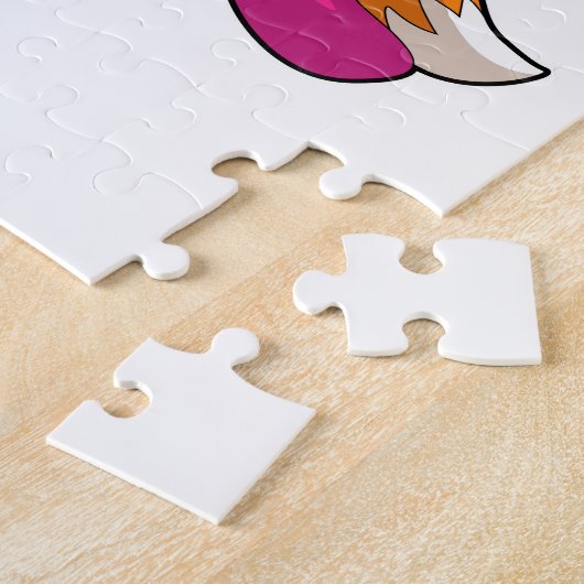 枕と毛布を備えたキツネ ジグソーパズル (側面)