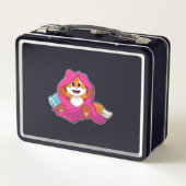 枕と毛布を備えたキツネ メタルランチボックス (裏面)