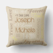 枕と永遠の愛パーソナライズされたの名前とデート クッション (裏面)
