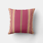 枕にピンク、タンストライプ、白の クッション (裏面)