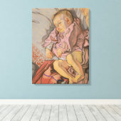 枕に寝る子ども(by Wyspianski) キャンバスプリント (インサイチュ (ウッドフロア))