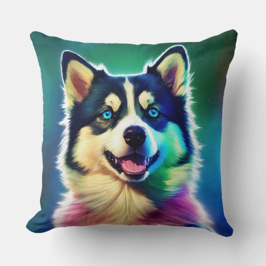 「枕に犬のデザイン」 クッション (正面)