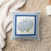 枕に青いチョークが付く クッション (ブランケット)