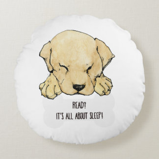 枕のあたりで読むべき子犬のラブラドール愛 ラウンドクッション